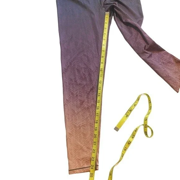 AR-33 Womens Gray Purple Ombre High Waist Legging Size Medium - Picture 10 of 11